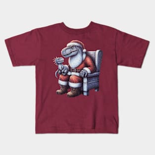 Visiting Dino Claus Kids T-Shirt